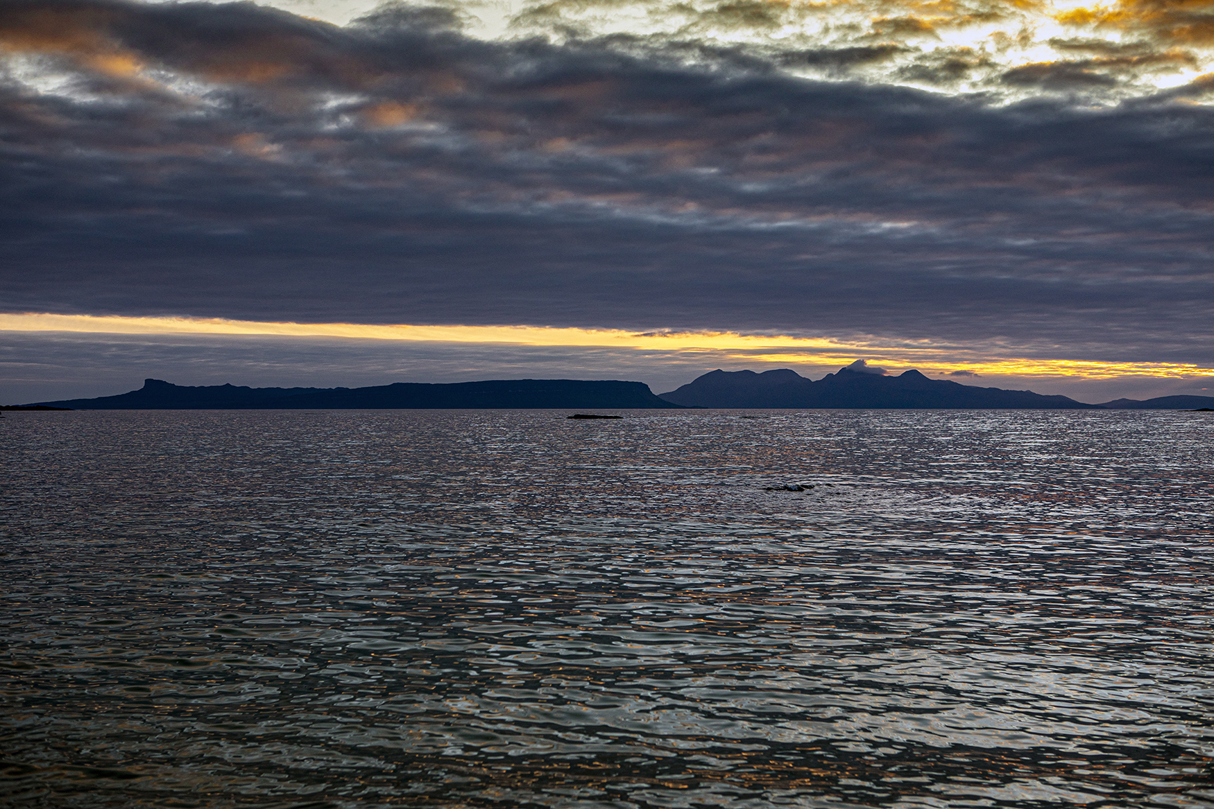Sunset over the Small Isles.
