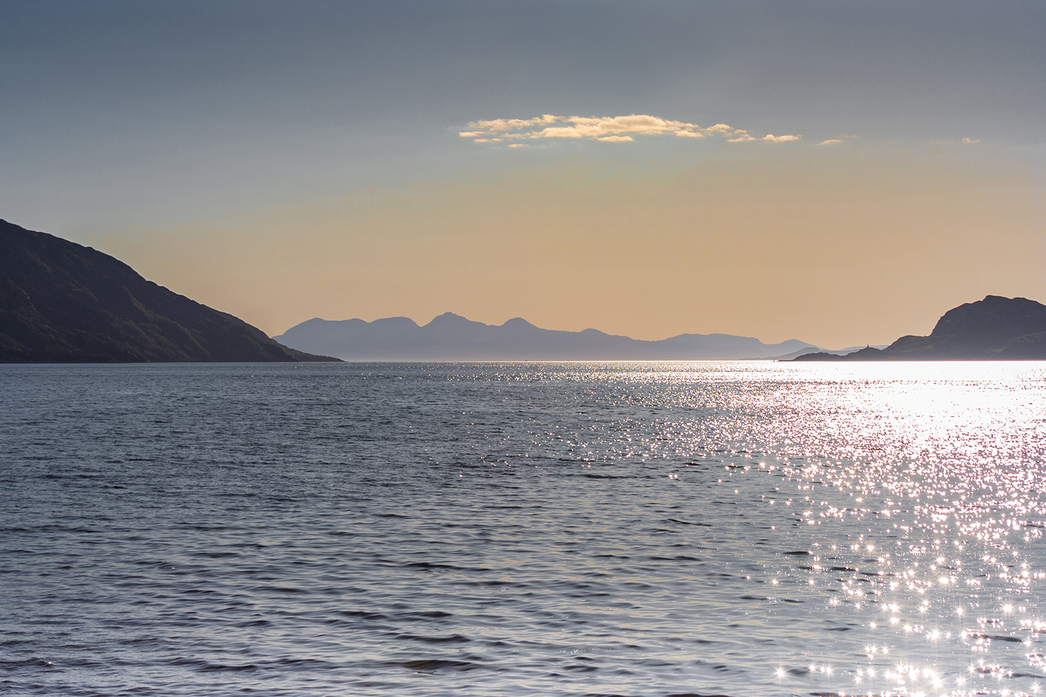 Sunset over the Isle of Rum from Knoydart